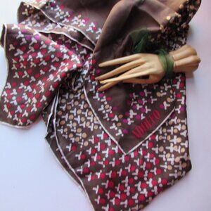 Handsome Adolfo Ladies Scarf Chocolate Brown Red Purple Berries